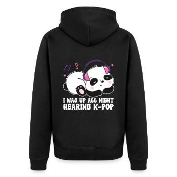 K-Pop Panda - Unisex Premium Organic Zip Hoodie - black - Back - Nico (187cm)