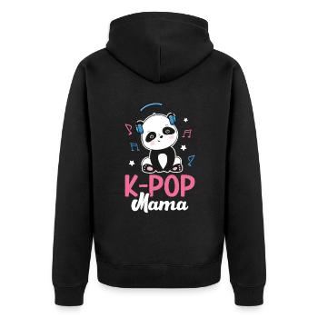 K-Pop Panda - Unisex Premium Organic Zip Hoodie - black - Back - Nico (187cm)