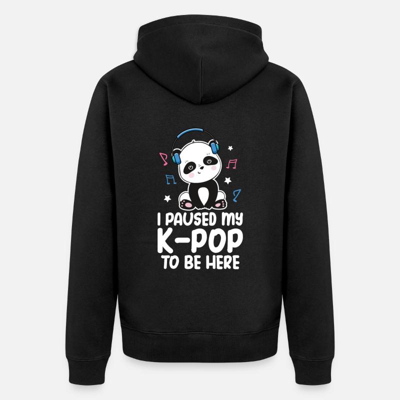 K-Pop Panda - Veste à capuche bio Premium Unisexe - noir