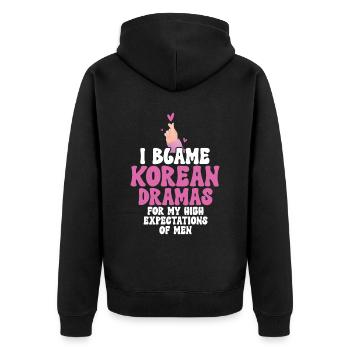 K-Drame - Veste à capuche bio Premium Unisexe - noir - Dos - Nico (187cm)