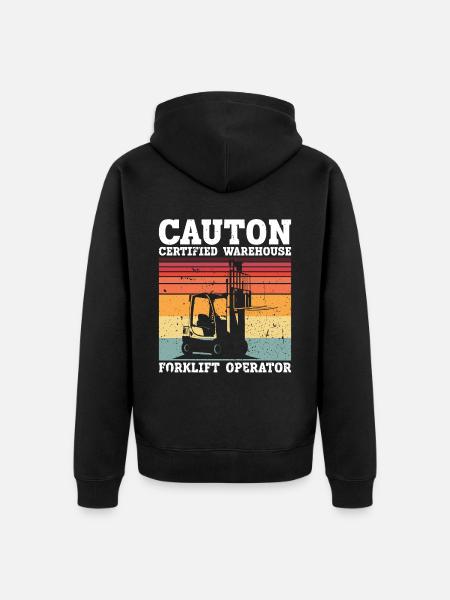 Forklift driver - Unisex Premium Organic Zip Hoodie - black