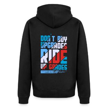 Unnamed Project 79 - Unisex Premium Organic Zip Hoodie - black - Back - Nico (187cm)
