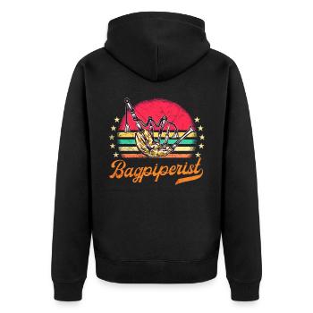 Dudelsack Kilt Schottisch Schlag Dudelsackspieler - Unisex Premium Bio Zip Hoodie - Schwarz - Hinten - Nico (187cm)