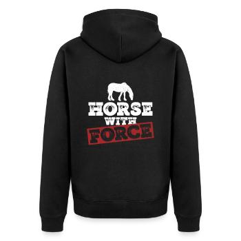Pieds géants Cheval Clyadesdale - Veste à capuche bio Premium Unisexe - noir - Dos - Nico (187cm)