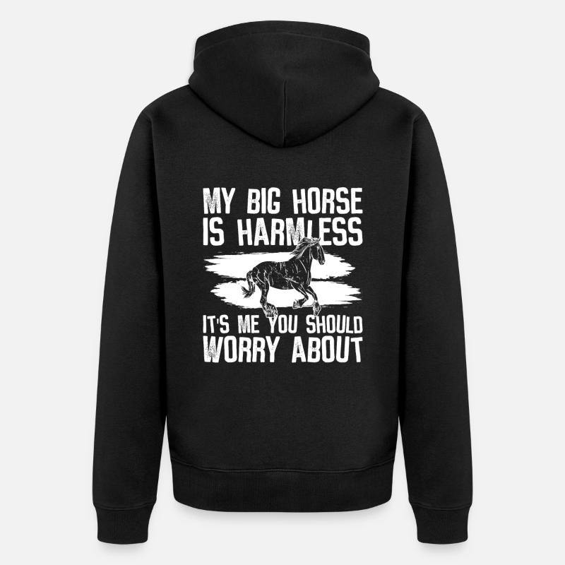 Clydesdale Reiter Pferd - Veste à capuche bio Premium Unisexe - noir