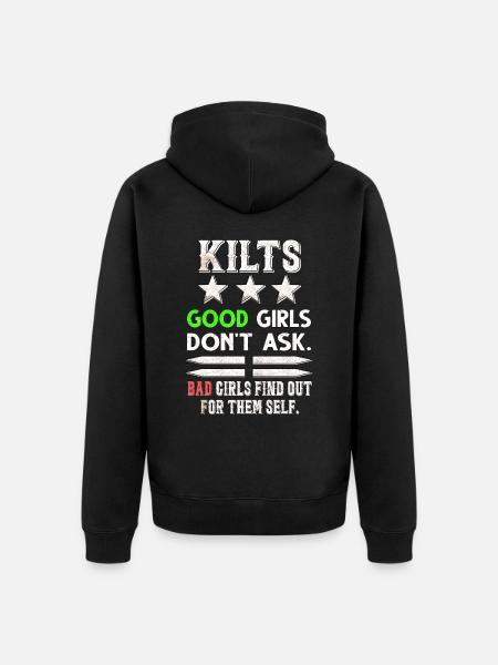 Bagpipes Kilt Scottish Beat Bagpipers - Unisex Premium Organic Zip Hoodie - black