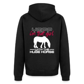 Clydesdale fille Pferdenärrin - Veste à capuche bio Premium Unisexe - noir - Dos - Nico (187cm)