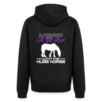 Clydesdale Maman Pieds Géants Cheval - Veste à capuche bio Premium Unisexe - noir - Dos - Nico (187cm)