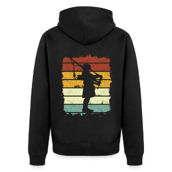 Dudelsack Kilt Schottisch Schlag Dudelsackspieler - Unisex Premium Bio Zip Hoodie - Schwarz - Hinten - Nico (187cm)