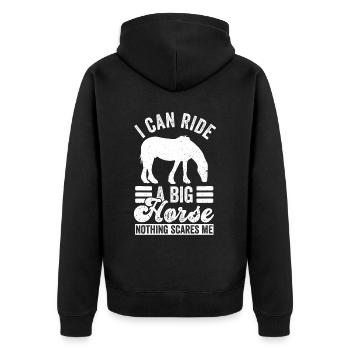 Clydesdale Reiter Für Zugpferdbesitzer - Unisex Premium Organic Zip Hoodie - black - Back - Nico (187cm)