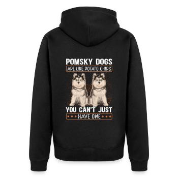 Pomsky Dogs Pomskies Dog Owner Cadeau - Veste à capuche bio Premium Unisexe - noir - Dos - Nico (187cm)