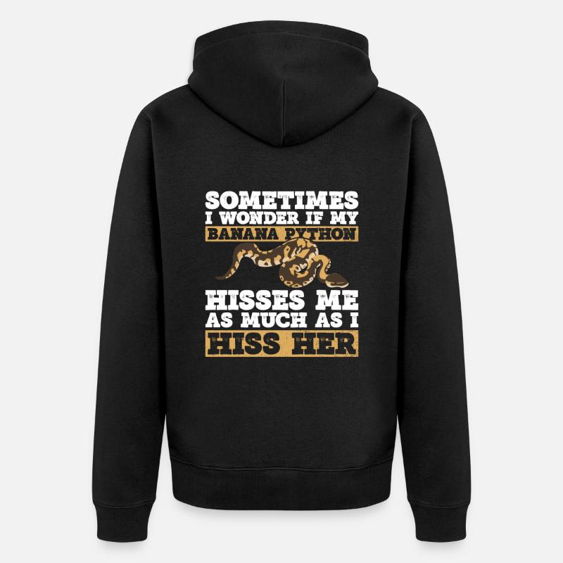 Banana Ball Python Königsphython - Unisex Premium Organic Zip Hoodie - black