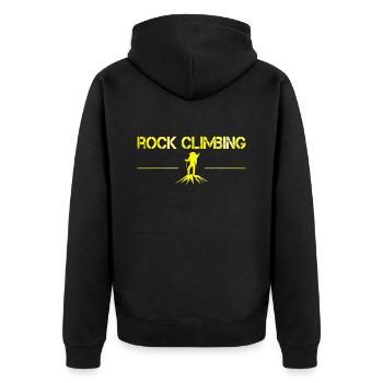 Bergsteigen - Unisex Premium Bio Zip Hoodie - Schwarz - Hinten - Nico (187cm)