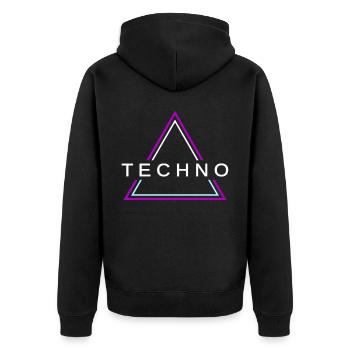 Techno House Party EDM Festival Goa Electro Rave - Unisex Premium Organic Zip Hoodie - black - Back - Nico (187cm)