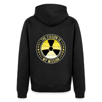 Nuclear Engineer Nuclear Technician Fission Mission - Unisex Premium Organic Zip Hoodie - black - Back - Nico (187cm)