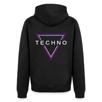 Techno House Party EDM Festival Goa Electro Rave - Veste à capuche bio Premium Unisexe - noir - Dos - Nico (187cm)