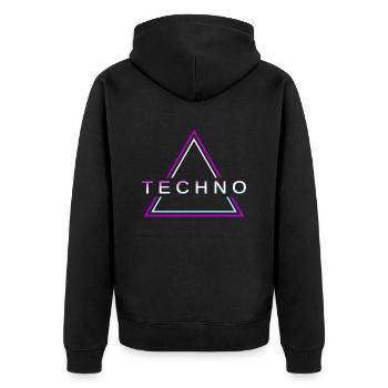 Techno House Party EDM Festival Goa Electro Rave - Unisex Premium Organic Zip Hoodie - black - Back - Nico (187cm)
