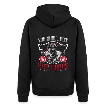 Low Carb Diet You Shall Not Eat No Carbs Nutrition - Unisex Premium Bio Zip Hoodie - Schwarz - Hinten - Nico (187cm)
