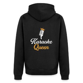 karaoke queen, karaoke - Unisex Premium Bio Zip Hoodie - Schwarz - Hinten - Nico (187cm)