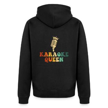 karaoke queen, karaoke - Unisex Premium Bio Zip Hoodie - Schwarz - Hinten - Nico (187cm)