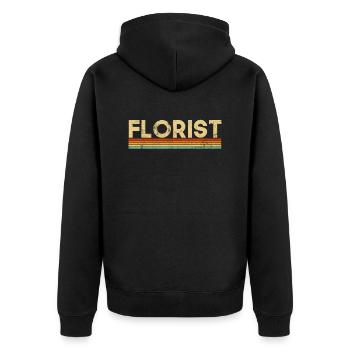 Florist, Flowers Gardener florist - Unisex Premium Bio Zip Hoodie - Schwarz - Hinten - Nico (187cm)
