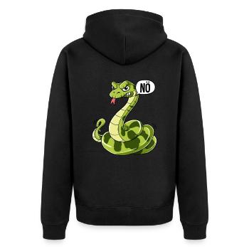 Schlange Nö - Unisex Premium Bio Zip Hoodie - Schwarz - Hinten - Nico (187cm)