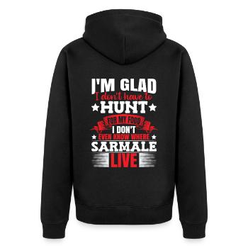 Lustiger Sarmale Humor Rumänisches Essen - Unisex Premium Bio Zip Hoodie - Schwarz - Hinten - Nico (187cm)