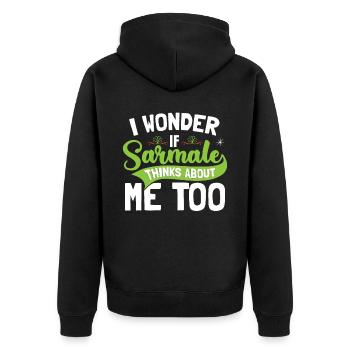 Lustiges rumänisches Essen Sarmale Rumänien - Unisex Premium Bio Zip Hoodie - Schwarz - Hinten - Nico (187cm)