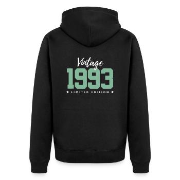 30 ans né en 1993 rétro 30e anniversaire - Veste à capuche bio Premium Unisexe - noir - Dos - Nico (187cm)