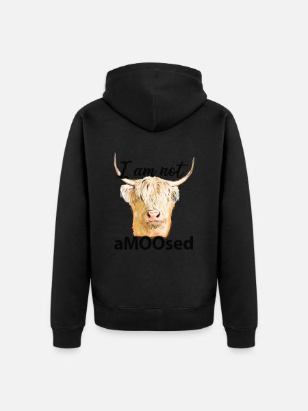Highland cow - Unisex Premium Organic Zip Hoodie - black