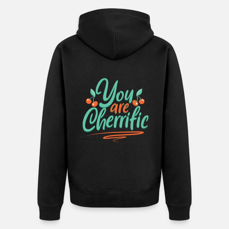 Vous êtes cerise - Cerises - Veste à capuche bio Premium Unisexe - noir