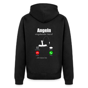 Fishing Fishing Fisher Fishing Rod Carp Rod Fish - Unisex Premium Organic Zip Hoodie - black - Back - Nico (187cm)