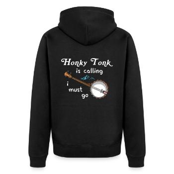 Banjo - Unisex Premium Bio Zip Hoodie - Schwarz - Hinten - Nico (187cm)