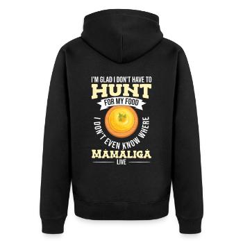 Je ne sais pas où habite Mamaliga - Veste à capuche bio Premium Unisexe - noir - Dos - Nico (187cm)