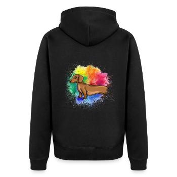 Teckel Cadeau Dixie Viennese Doxie Teckel - Veste à capuche bio Premium Unisexe - noir - Dos - Nico (187cm)