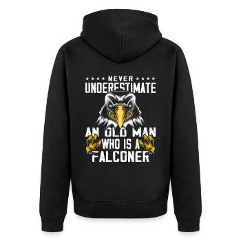 Fauconnerie Falkner Peregrine Falcon Vintage - Veste à capuche bio Premium Unisexe - noir - Dos - Nico (187cm)