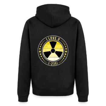 Nuclear Engineer Nuclear Technician I Love U (-235) - Unisex Premium Organic Zip Hoodie - black - Back - Nico (187cm)