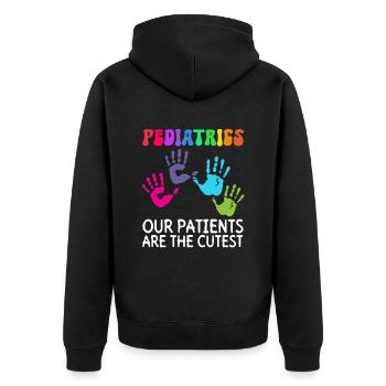Kinder Krankenschwester Säugling Pädiatrie - Unisex Premium Bio Zip Hoodie - Schwarz - Hinten - Nico (187cm)