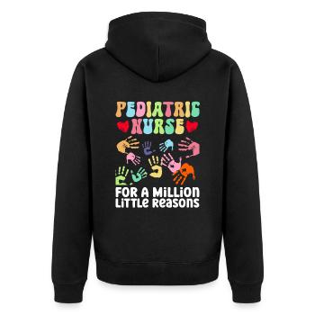 Children Nurse Infant Pediatrics - Unisex Premium Organic Zip Hoodie - black - Back - Nico (187cm)