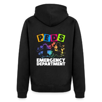 Children Nurse Infant Pediatrics - Unisex Premium Organic Zip Hoodie - black - Back - Nico (187cm)