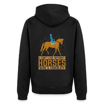 Saut d'obstacles Je ne peux pas vivre sans équitation - Veste à capuche bio Premium Unisexe - noir - Dos - Nico (187cm)