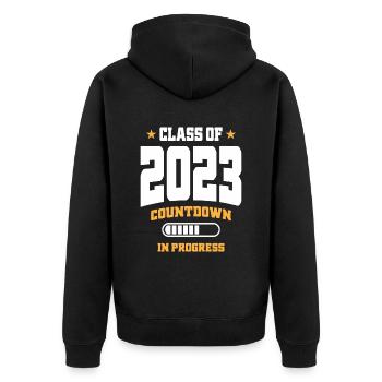 Class Of 2023 Graduation Countdown in Progress - Unisex Premium Organic Zip Hoodie - black - Back - Nico (187cm)