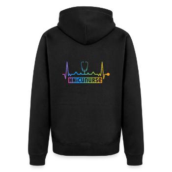Kinder Krankenschwester Säugling Pädiatrie - Unisex Premium Bio Zip Hoodie - Schwarz - Hinten - Nico (187cm)