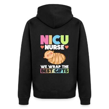 Enfants Infirmière Pédiatrie infantile - Veste à capuche bio Premium Unisexe - noir - Dos - Nico (187cm)