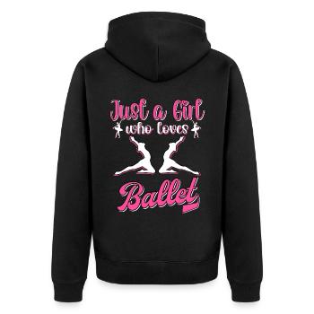 Ballett Tänzerin Mädchen Ballett Ballerina - Unisex Premium Bio Zip Hoodie - Schwarz - Hinten - Nico (187cm)