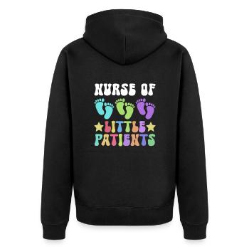 Kinder Krankenschwester Säugling Pädiatrie - Unisex Premium Bio Zip Hoodie - Schwarz - Hinten - Nico (187cm)