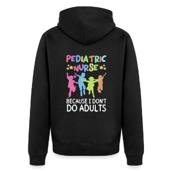 Kinder Krankenschwester Säugling Pädiatrie - Unisex Premium Bio Zip Hoodie - Schwarz - Hinten - Nico (187cm)