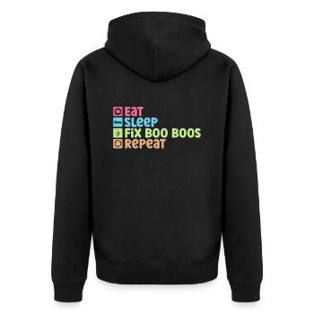 Kinder Krankenschwester Säugling Pädiatrie - Unisex Premium Bio Zip Hoodie - Schwarz - Hinten - Nico (187cm)