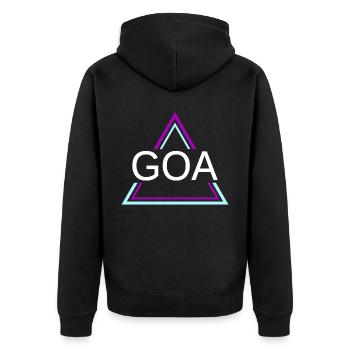 GOA Techno House Party EDM Festival Electro Rave - Unisex Premium Bio Zip Hoodie - Schwarz - Hinten - Nico (187cm)