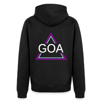 GOA Techno House Party EDM Festival Electro Rave - Unisex Premium Organic Zip Hoodie - black - Back - Nico (187cm)